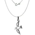 thumbnail image 3 of 1 1/2 inch Sterling Silver Flying Open Sparrow Necklace Diamond-Cut Oxidized finish 16 inch BX_15, 3 of 4
