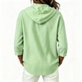 thumbnail image 7 of Akmaiox Sun Shirt Cardigan Women 7 8 Sleeve Button Down Hoodies Portable Lightweight Jacket Hooded with Drawstring Summer Vacation Beach S‑2XL, 7 of 7