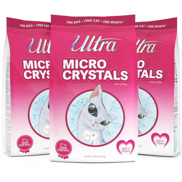 Arena para gatos Ultra Micro Crystals Premium, 6,8 kg, 99,9% libre de polvo