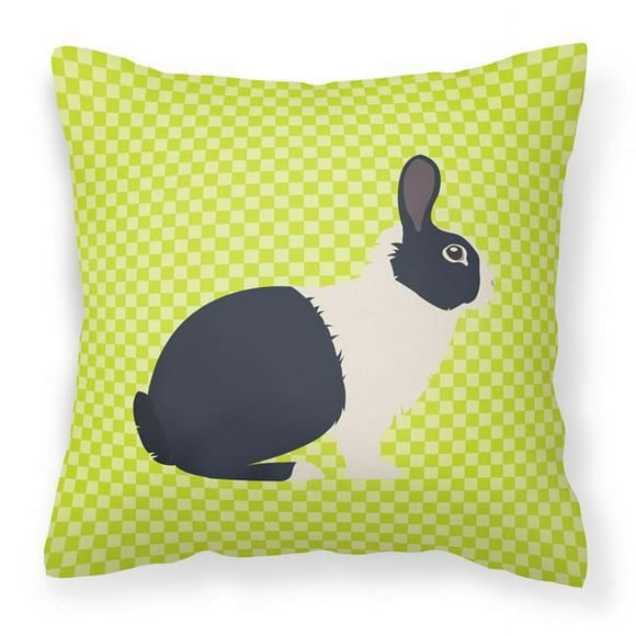 Carolines Treasures BB7784PW1414 Dutch Rabbit Green Fabric Decorative Pillow, 14 x 14 in.