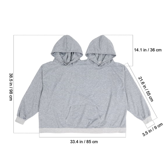 MIPCASE Double Hoodie Set Oversized Sweatshirt Comfortable Breathable Funny Hoodies for Couples Casual Wear