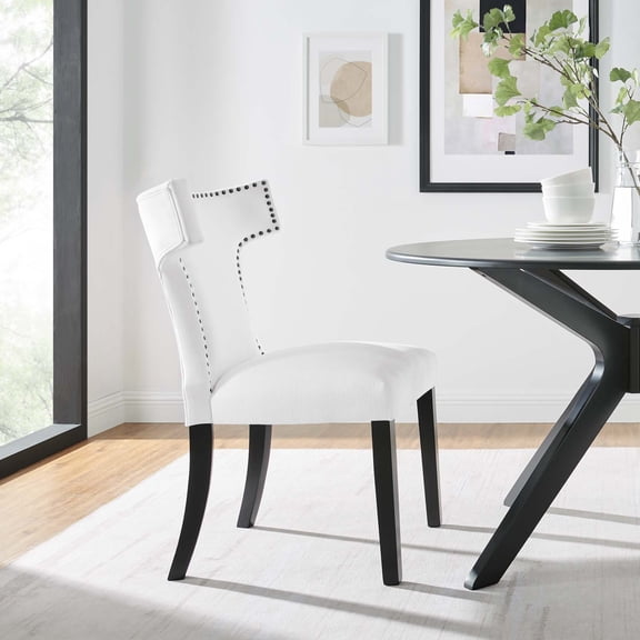 Modway Curve Fabric Dining Chair in White
