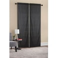 thumbnail image 2 of Mainstays Threaded Print Solid Color Room Darkening Rod Pocket Curtain Panel Pair, Set of 2, Black, 30 x 95, 2 of 6