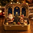 thumbnail image 4 of Mini Nativity Set in a Tin Box - Handcrafted Pocket Size Christmas Diorama Scene Gift Tin - Miniature Holiday Figures, Christmas Decoration Indoor for Home Gifts Decor Design A, 4 of 6