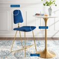 thumbnail image 5 of Bar Stool Chair Barstool, Velvet, Metal Steel, Blue Navy, Modern Contemporary Urban Design, Bar Pub Cafe Bistro Hotel Restaurant Hospitality, 5 of 9