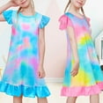 thumbnail image 6 of Jurebecia Girls Nightgowns Rainbow Sleepwear Night Sleep Dress Pajamas Little Kids Toddler Soft Nightgown 110 CM 3-4 Years, 6 of 12