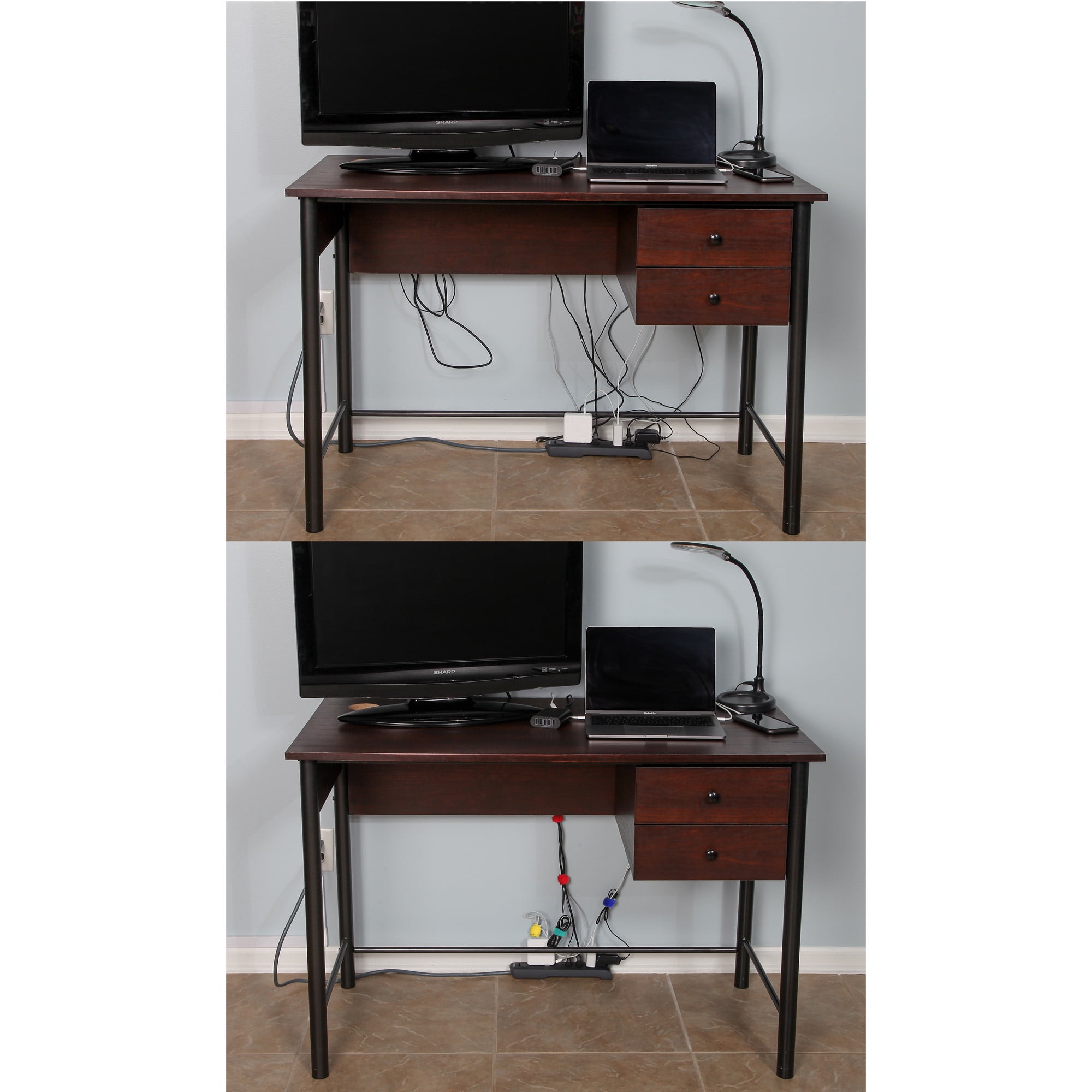 Cable Management Ties - (30) 8" Reusable Self-Gripping Cord Strapsby Edison Supply (Multi-Color)