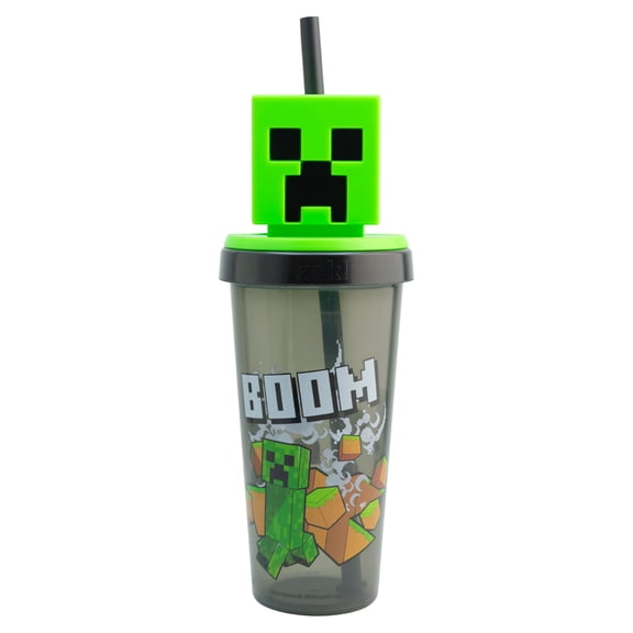 Vaso Plástico Ambient 21 Cabeza 3D Creeper Minecraft Capacidad 532 ML