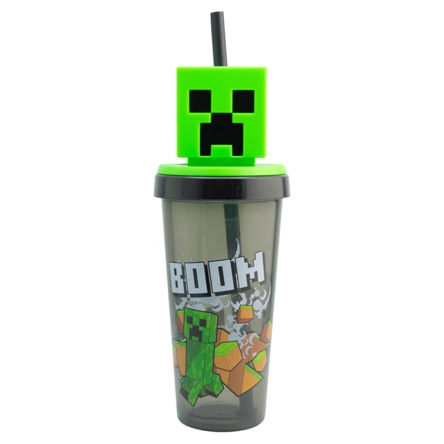 Vaso Plástico Ambient 21 Cabeza 3D Creeper Minecraft Capacidad 532 ML