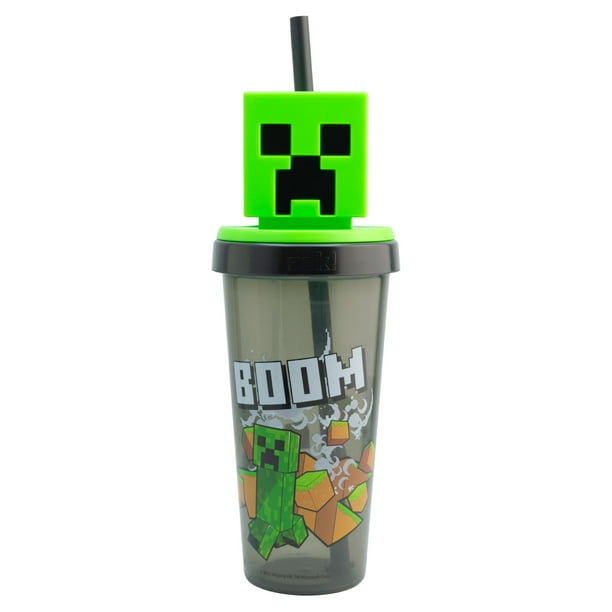 Vaso Plástico Ambient 21 Cabeza 3D Creeper Minecraft Capacidad 532 ML