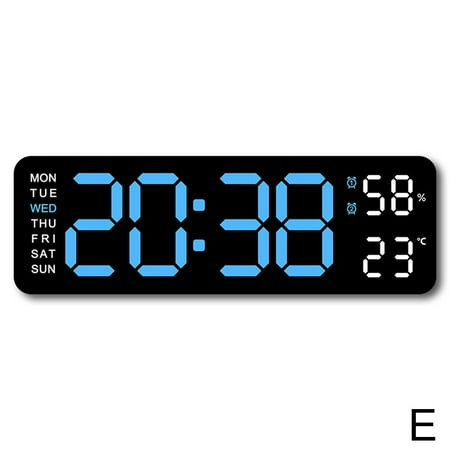 Digital Wall Clock,Digital Calendar,Large Wall Clock,13 Large Display Digital Clock,LED Digital Clock with Remote Control,Countdown Dimmer Large Clock with DST Date Week Temperature