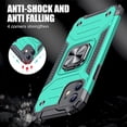 thumbnail image 4 of Designed for iPhone 11 Case with Screen Protector 2PCS, Military-Grade Drop Protection, Protective Phone Cases, with Ring Kickstand Shockproof Bumper Case for iPhone 11 6.1 Inch Turquoise, 4 of 5