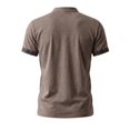 thumbnail image 4 of LTTVQM Mens Polo Shirts 2026 Summer Spring Short Sleeve Color Block Quarter Zip Golf Shirts Fashion Athletic Workout Golf Polo Tees Casual Collared Shirt Coffee XL, 4 of 6