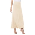 thumbnail image 3 of Women's Maxi Length High Waist Foldable Waistband Solid Skirt, 3 of 7