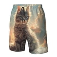 thumbnail image 4 of Pofeuu Sunshine Cloud Kitten Prin Men's Swim Trunks Quick Dry Bathing Suit Swimming Board Shorts Mesh Lining Beach Swimwear-Large, 4 of 6