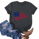 thumbnail image 1 of Fiudx Camisas de Mujer Top de Manga Corta con Cuello Redondo Informal y Estampado Elegante Del Día de La Independencia para Mujer, 1 of 3
