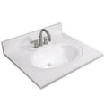 thumbnail image 6 of Design House Cultured Marble 25" x 22" Single Bowl Vanity Top with Centerset Mount and Backsplash, White, 6 of 16