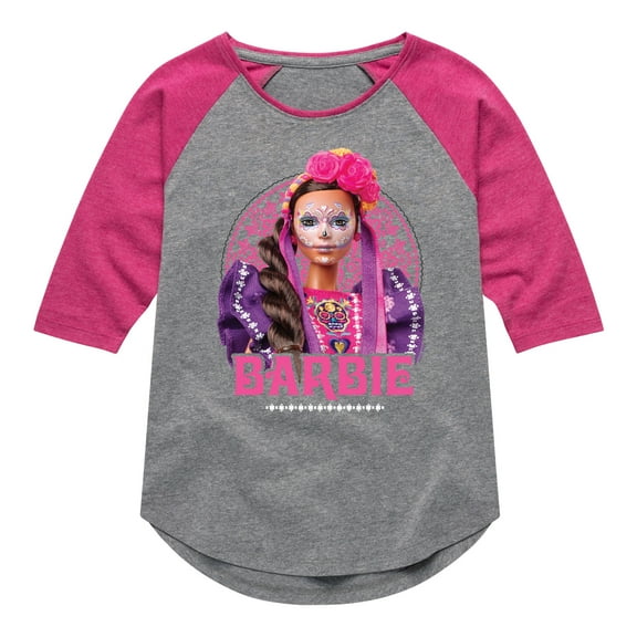 Barbie - Dia De Muertos - Toddler And Youth Girls Raglan Graphic T-Shirt