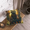 thumbnail image 5 of KLL Tree Meditating Raccoon Decorative Throw Pillow Covers Velvet Soft for Couch Sofa Bedroom Living Room Outdoor (No pillow core)- 16"x16", 5 of 5