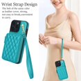 thumbnail image 5 of Crossbody Wallet Case for iPhone 16 Pro, RFID Blocking Zipper Handbag Purse Flip Cover, Kickstand Folio Case Card Slots Holder Wrist Strap Lanyard, 5 of 9