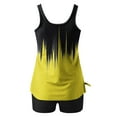 thumbnail image 4 of Fartey 2 Piece Tankini Swimsuit for Women Conservative Swimwear Color Block Scoop Neck Tank Tops with Boyshorts Two Piece Swimsuit Sets 2025 Yellow S-2XL, 4 of 6