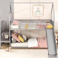 thumbnail image 2 of Twin Over Bunk Bed With Slide And Staircase - Silver, Modern Bedroom Essential Metal Twin/twin In Silver Entertainment Fun Time, 2 of 2