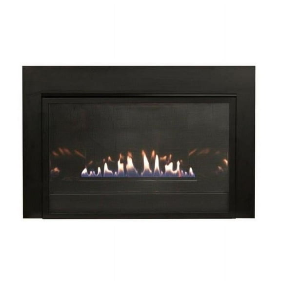 28 in. 20,000 BTUs Loft Vent Free Gas Fireplace with Intermittent Pilot, Black