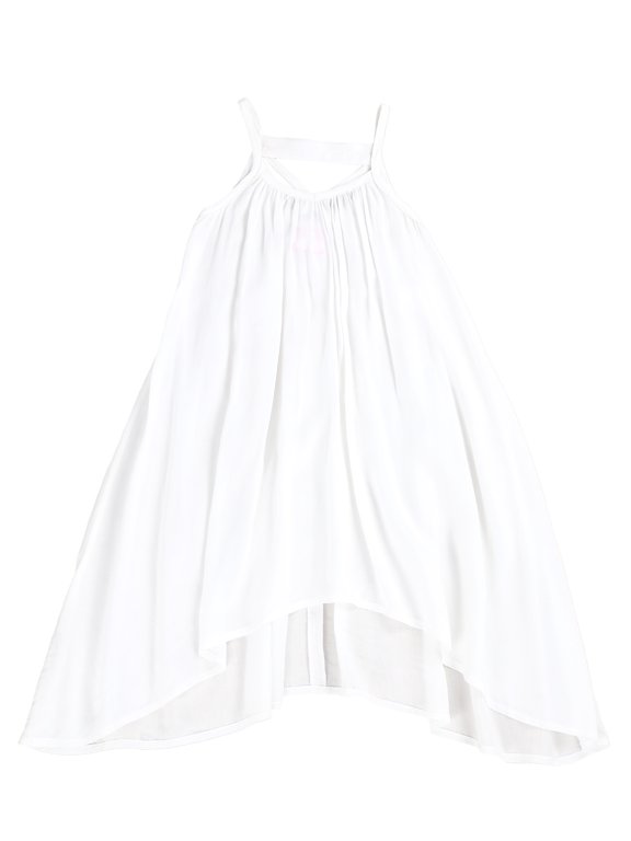 Light Cotton Asymmetric Swing Away Dress for Toddlers and Girls (Beach White, 2T)