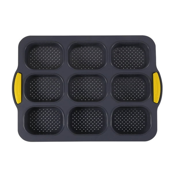 Molde para pasteles de silicona antiadherente con 9 cavidades ovaladas para hornear panes y pasteles perfectos en la cocina