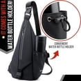 thumbnail image 5 of Waterproof Sling Crossbody Bag Travel Purses with Water Bottle Holder, Slim Chest Shoulder Backpack for Men, 5 of 6