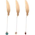 thumbnail image 1 of 3pcs Classic Bookmarks Chinese Style Feather Modeling Bookmarks Book Page Marker Bag Hanging Pendant for Home Office Birthday Gift Reading Accessories (Assorted Color), 1 of 8