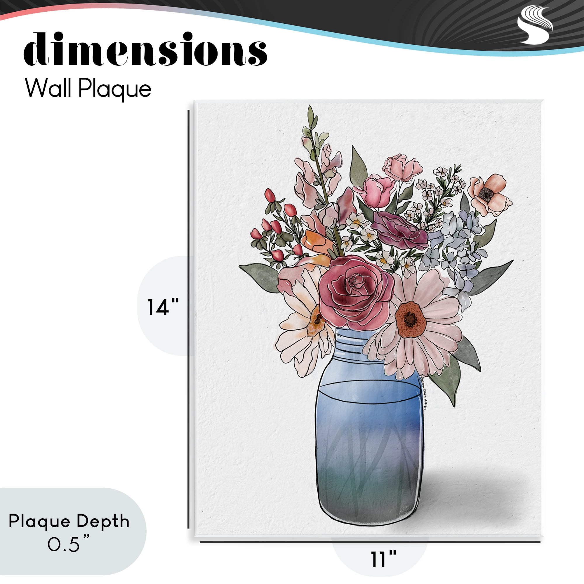 Stupell Industries Farmer's Market Vase Wall Plaque Art, design by Alisha Kiara Design