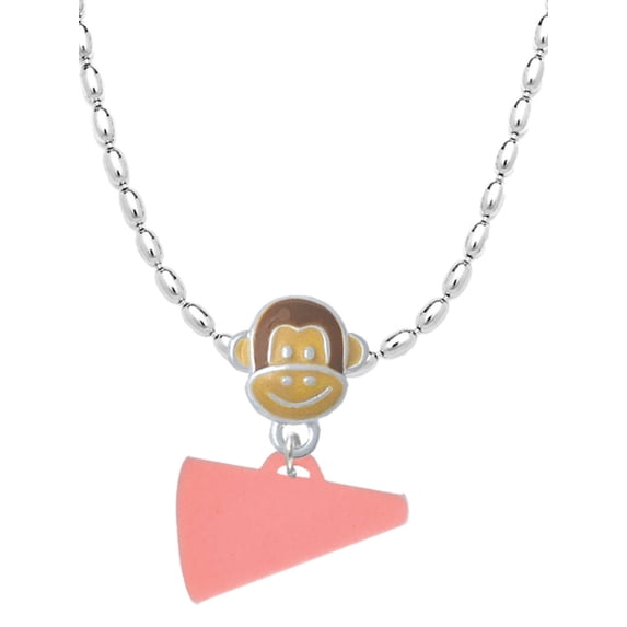 Delight Jewelry Acrylic 3/4" Pink Megaphone Mia Monkey Charm Necklace