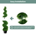thumbnail image 2 of All-Year Green Artificial Spiral Boxwood Topiary, 3ft (2 Pieces), Maintenance-Free, Replaceable Leaves, Fake Outdoor Plant, with Steel Frame for Indoor, Outdoor Decoration, 2 of 9