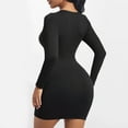 thumbnail image 5 of Ndbuld Bodysuit for Women Women Solid Color Suspender Hip Hugging Oversized Sexy Slim Belly Hugging Sports Short Skirt Dress Shapewear Clothes Under $5,Black,S, 5 of 6