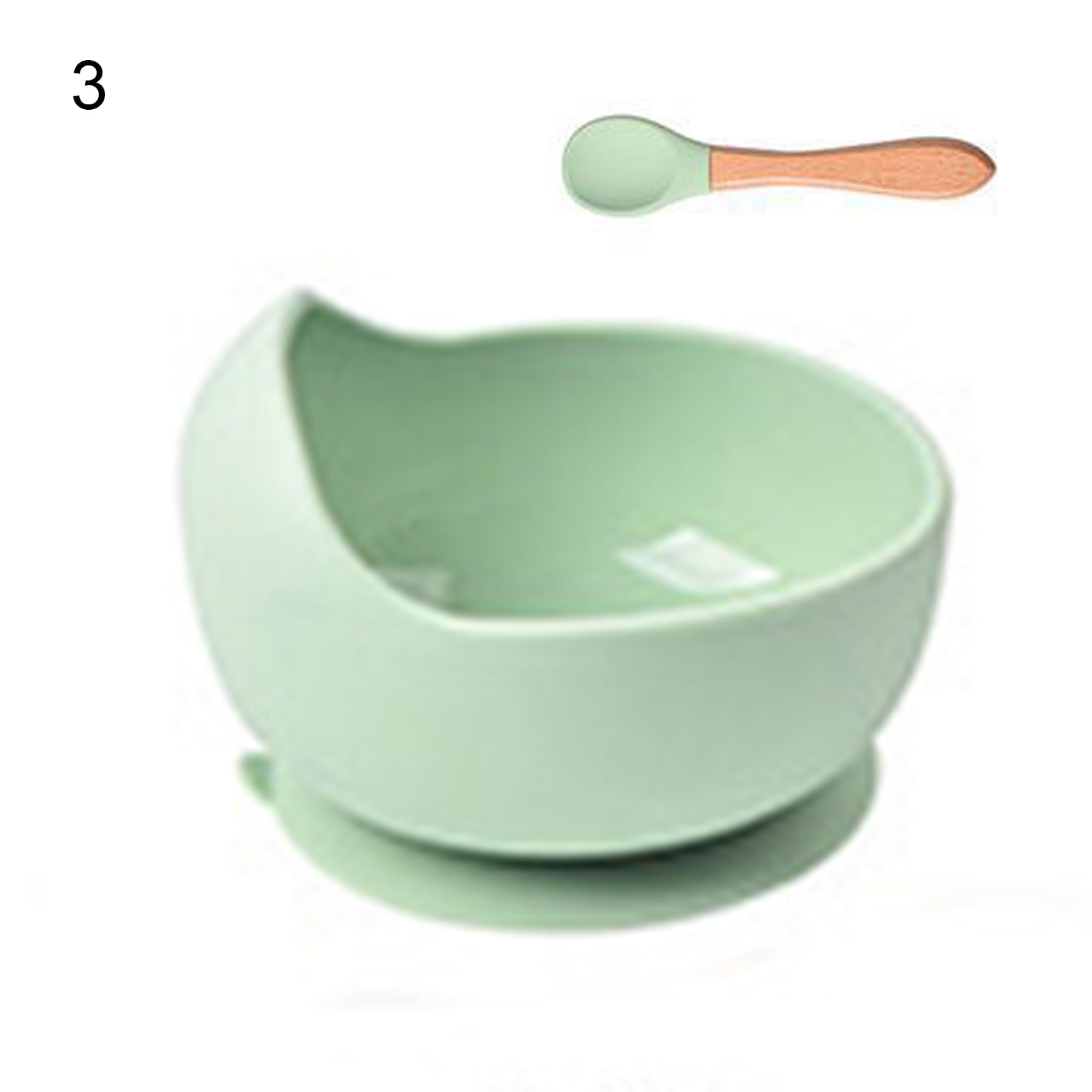 Grofry Baby Silicone Spoon Bowl Set with Suction Cup Eating Training  Anti-slip Dinnerware for Children 