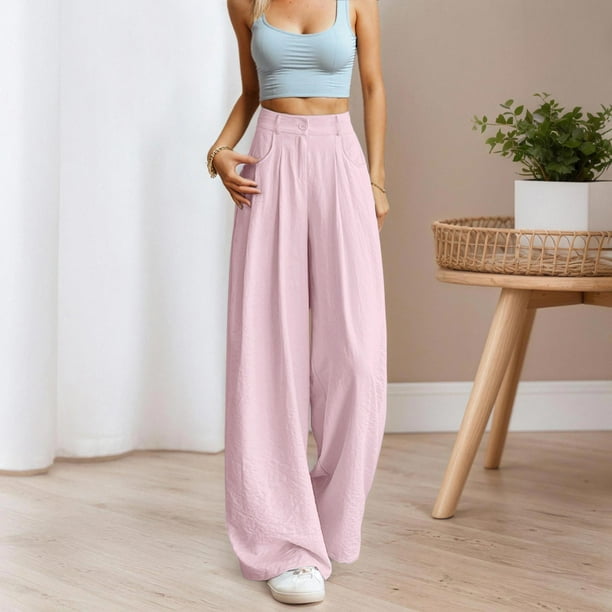 WILLBEST Pantalones Casuales para Mujer: Pantalones Anchos con Estampado de Moda, Cintura Elástica y Bolsillos para Un Uso Cómodo Hasta el Tobillo. Chica