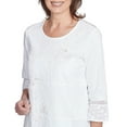 thumbnail image 4 of Alfred Dunner Womens Petite Lace Patchwork Embellished Sleeve Top, 4 of 4
