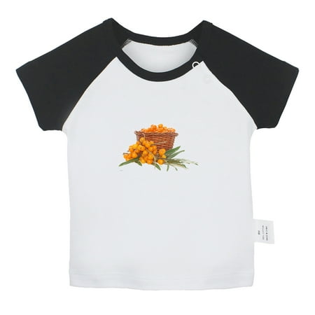 

Nature Pattern Sea Buckthorn T shirt For Baby Newborn Babies T-shirts Infant Tops 0-24M Kids Graphic Tees Clothing (Short Black Raglan T-shirt 6-12 Months)