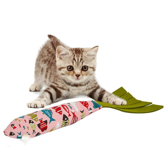 PUMYPOREITY Plush Squeaky Toy for Cat, Cat Scratching Chewing Toy, Interactive Cat Toys for Indoor Cats