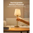thumbnail image 3 of wqlpp-Cordless Table Lamp, 5400mAh Rechargeable Battery Powered Lamp, 3 Color Portable Dimmable LED Table Lamp with Fabric Shade, Wireless Lamp for Bedroom, Dining, Bar, Bedside, Night Light, 3 of 4