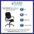 thumbnail image 3 of Mid-Back Black and White Leather Executive Swivel Office Chair with Arms, 3 of 6
