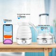 thumbnail image 3 of Travel Foldable Electric Kettle, 800W Fast Boiling, Portable Silicone Kettle,600ml, 110V,US Plug,1 * Folding electric kettle 1 * power cord 1 * Storage bag 1 * English manual, 3 of 6