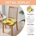 thumbnail image 2 of White Sunflower Bud Pattern Seat Covers for Dining Room Chairs Set Of 4,Stretch Printed Washable Chair Seat Cover with Elastic Ties and Button,Removable Waterproof Couch Cushion Covers, 2 of 6