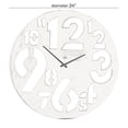 thumbnail image 3 of DecMode 2"W, 24"H Aluminum Contemporary Wall Clock, Silver, 1-Piece, 3 of 7