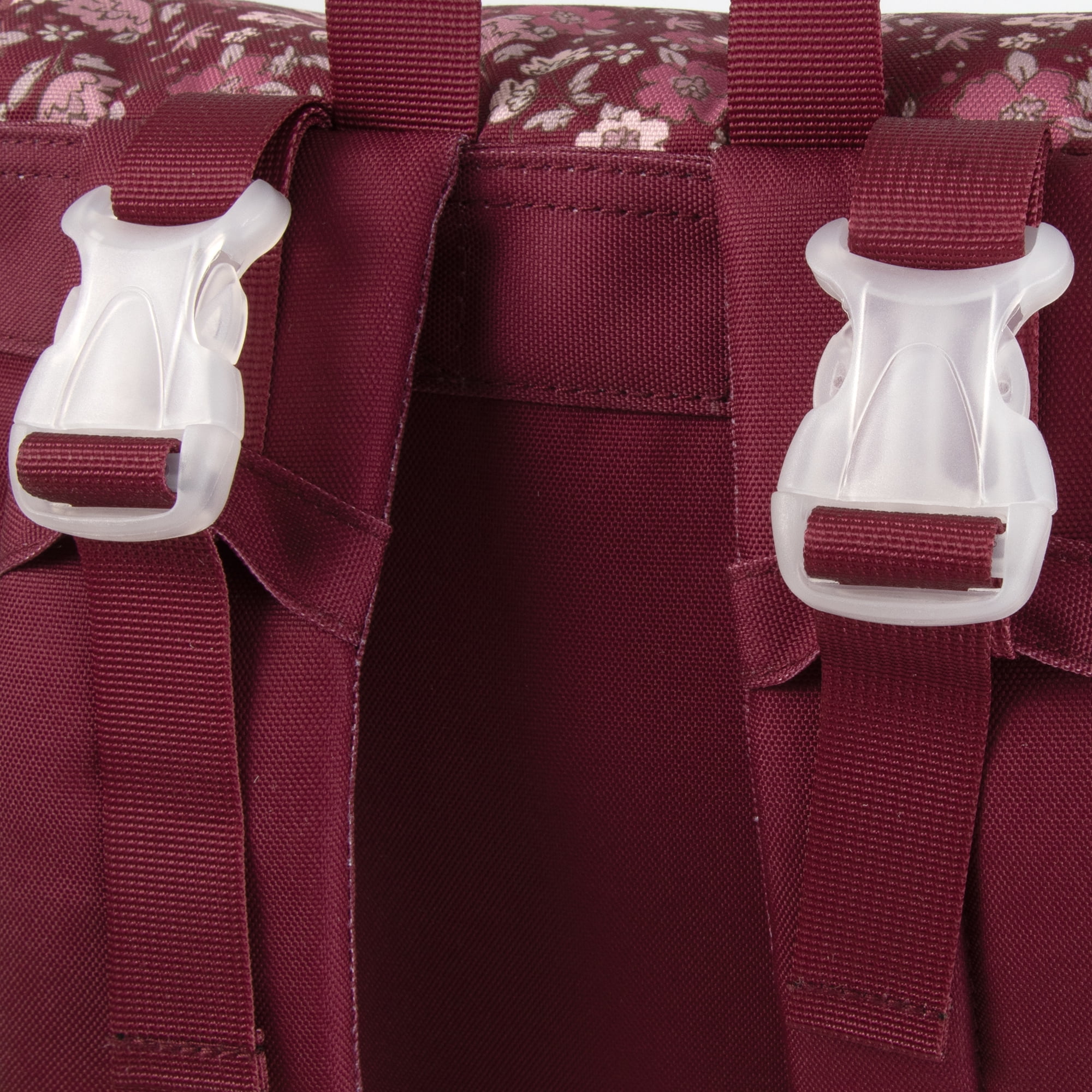 Baby Essentials 2 Piece Baby Diaper Backpack with Stroller Straps and Matching Changing Pad in Burgundy Floral