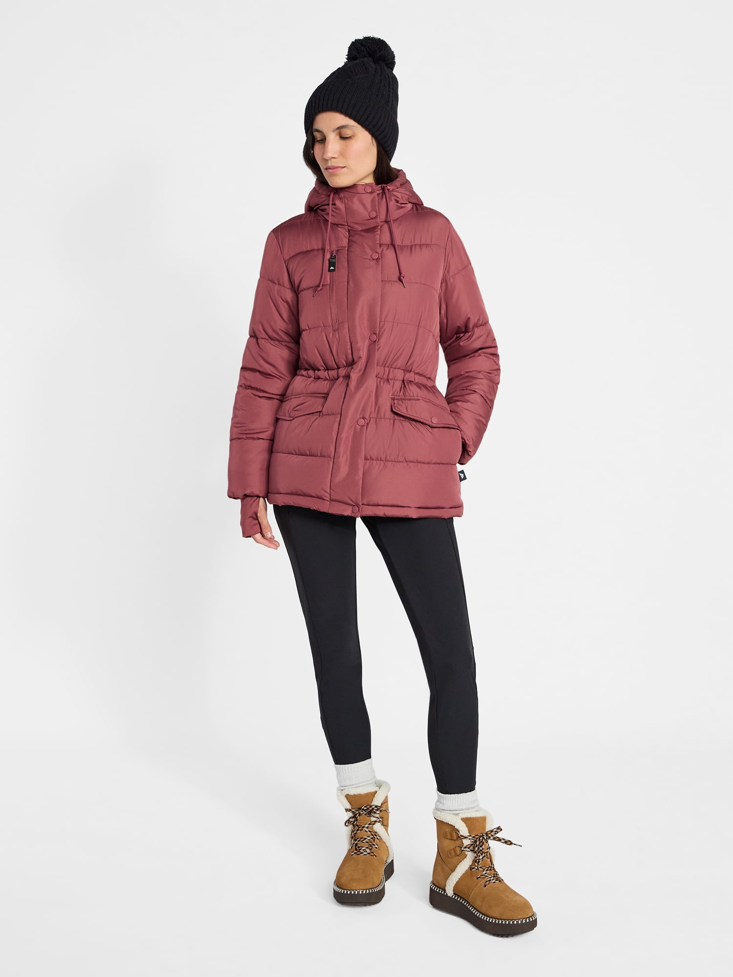 Ozark Trail Women's and Women's Plus Mid Length Puffer Coat, Sizes XS-2X