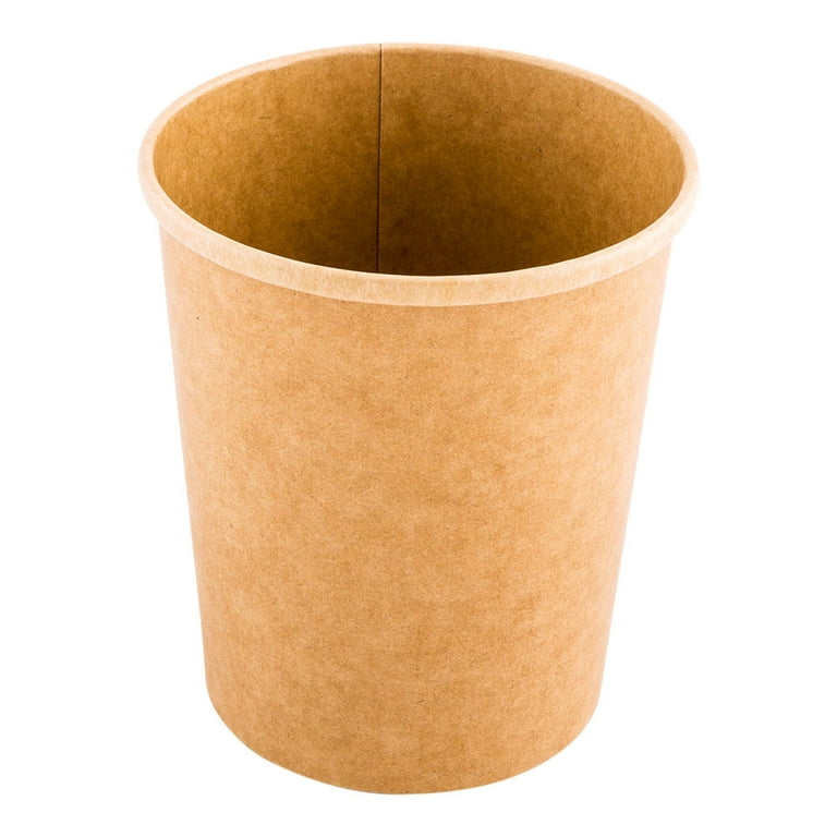 Bio Tek 32 oz Round Bamboo Paper Soup Container - 4 1/2 x 4 1/2 x 5 1/4  - 200 count box