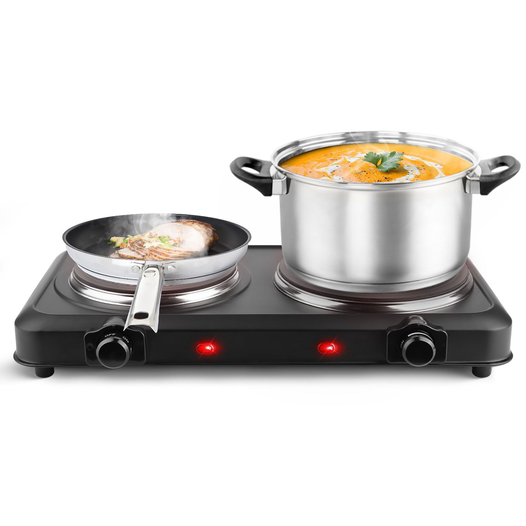 Infrared Dual Burner Hot Plate – 1800W Portable Electric Cooktop - Black