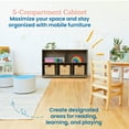 thumbnail image 3 of ECR4Kids 5-Compartment Mobile Storage Cabinet, Preschool, Classroom Furniture, Grey Wash, 3 of 9